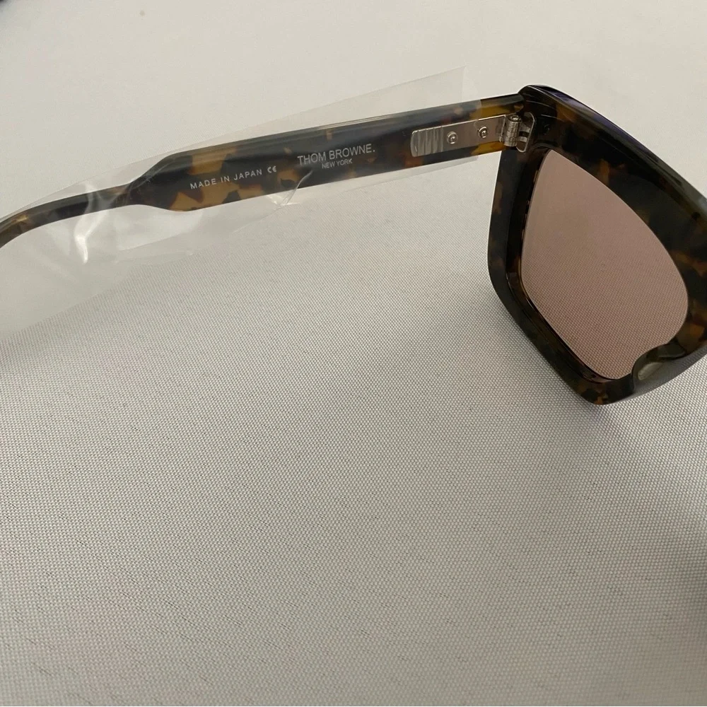 Thom Browne Womens Sunglasses 52mm Square 100% UV Protection Tortoise Luxury NWT